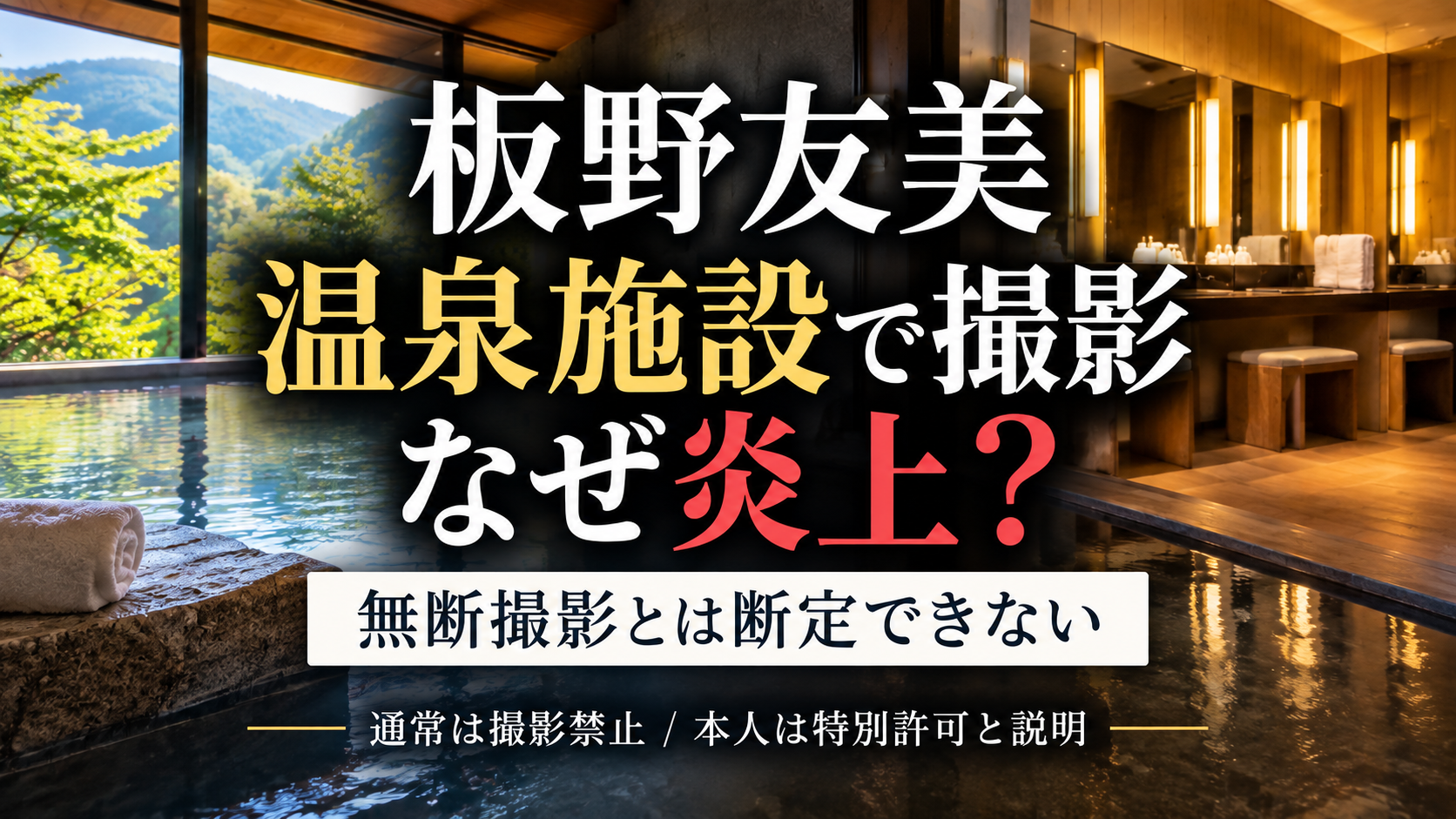 板野友美のリッツ・カールトン日光動画はなぜ炎上？大浴場撮影と「特別許可」を整理 - つぶログ